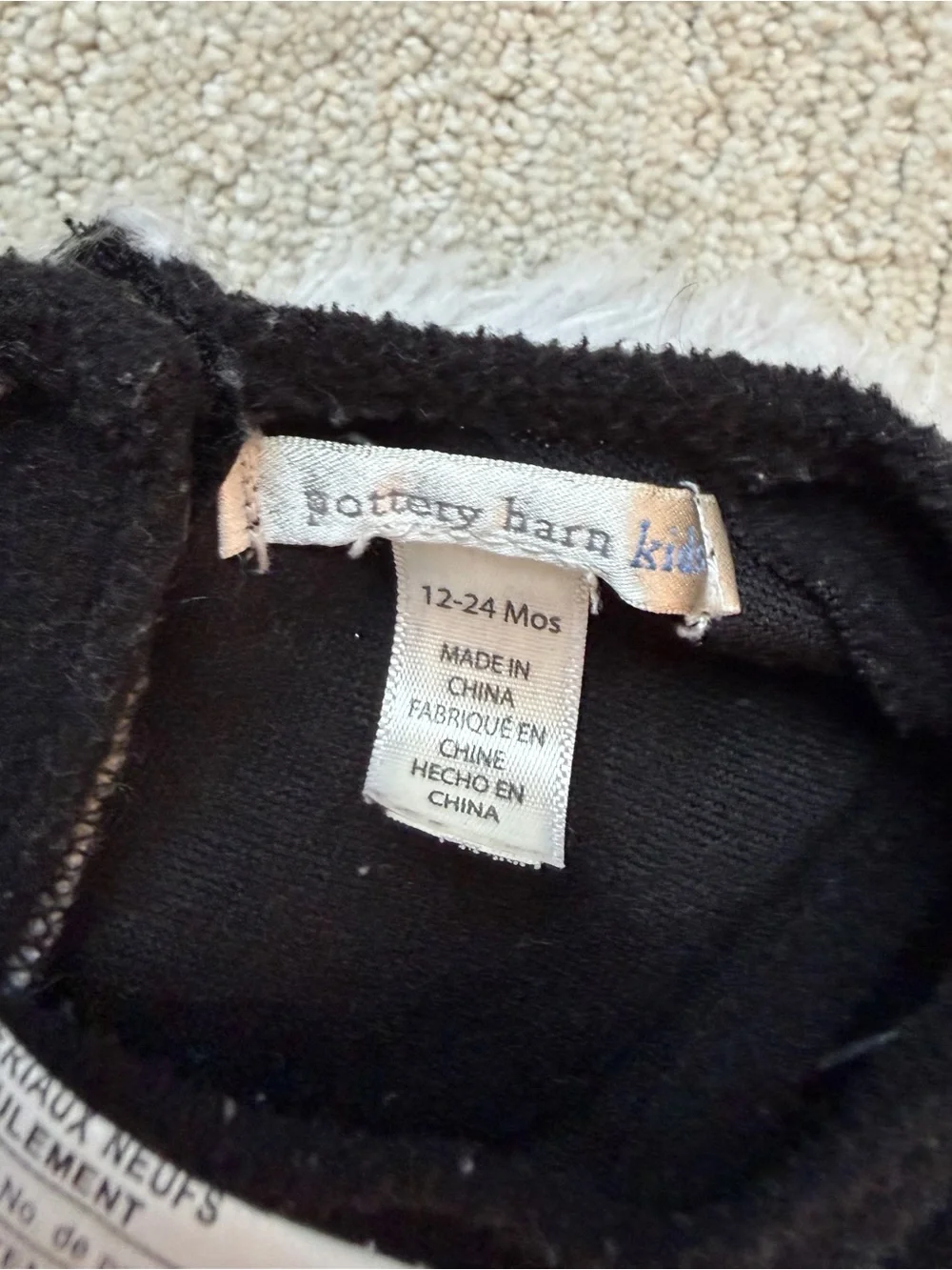 Pottery Barn Kids black toddler bottoms (12-24 Months)